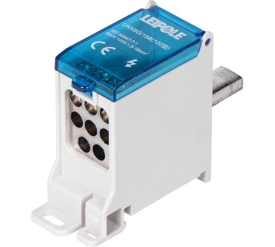 Распределительный блок (коробка) Leipole 100А, 690В, на DIN-рейку UKK6G/158/8x10 5012.031 1