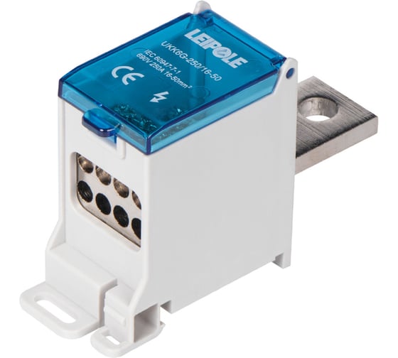 Распределительный блок (коробка) Leipole 250А, 690В, на DIN-рейку UKK6G-250/16-50/8x10 5012.044 1