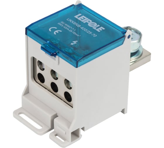Распределительный блок (коробка) Leipole 400А, 690В, на DIN-рейку UKK6NB-400/25-70/6x16 5012.108 1