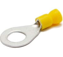 Наконечник медный луженный ЮМП ЭЛЕКТРО НКИ 2.5-6 мм2, под винт М12, изоляция ПВХ, желтый, кольцевой изолированный (100 шт. в упаковке) elcRTI-PVC-6-12