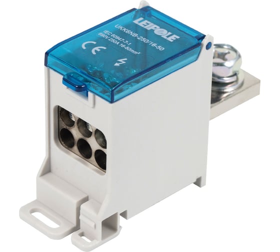 Распределительный блок (коробка) Leipole 250А, 690В, на DIN-рейку UKK6NB-250/16-50/6x16 5012.101 1
