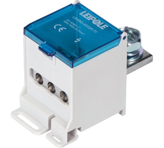 Распределительный блок (коробка) Leipole 400А, 690В, на DIN-рейку UKK6NB-400/25-70/3x16 5012.106 1