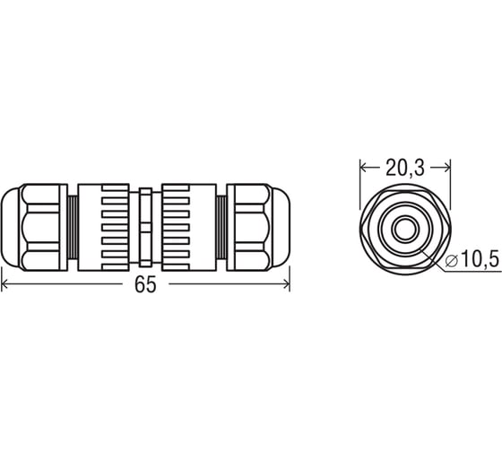 Коннектор Navigator 82 837 NTB-I02-3P-IP68 I-образный, 3PIN 82837