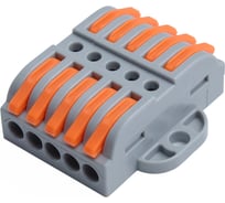 Клемма соединительная проходная Vell PCT223-5P с рычагом, 50 шт, 1396815