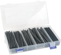 Термоусаживаемая трубка HLT ТТУ №2-1(2:1) набор в боксе: черная, 2/1-50шт. 3/1.5-30шт. 4/2-20шт. 6/3-20шт. 10/5-10шт. 100мм. 084-15-400