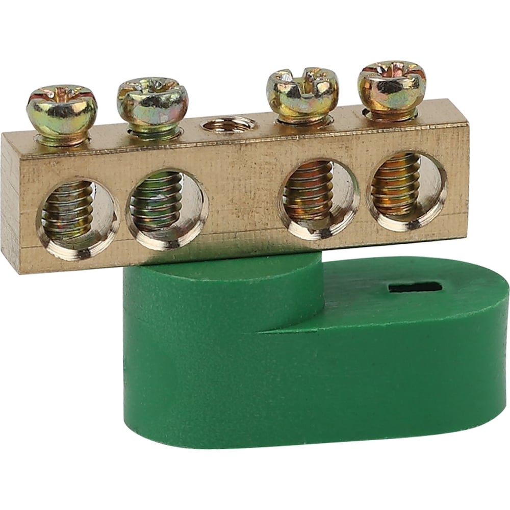 Шина ЭРА PE "земля" NO-222-101-1 на одном угловом изоляторе ШНИ-6x9-4 ...