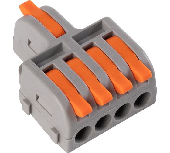 Строительно-монтажные клеммы проходные SMARTBUY 1-4, 5 контактов, 1 полюс (упак. 6 шт.) SBE-cwcc-1-4-rp