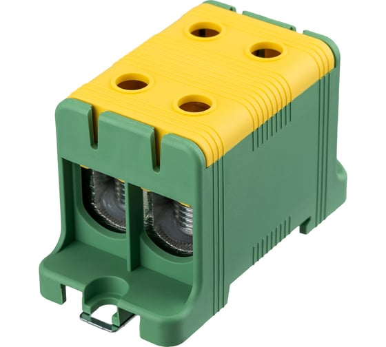 Клемма вводная силовая REXANT КВС 16-95мм2, 2-рядная, желто-зеленая, PE, распределительная 11-2117 1