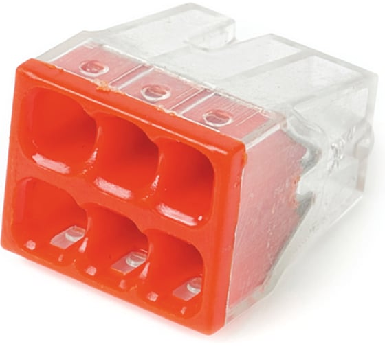 Строительно-монтажная клемма HLT СКМ EU2.5-426 6 отверстия, 0.75-2.5мм2, 50шт./уп. 081-20-044 1