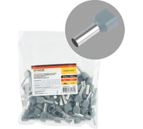 Наконечник штыревой втулочный изолированный STEKKER LD406-4012 НШВИ(2) 4,0-12 (упаковка 100 шт), 50391