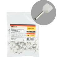 Наконечник штыревой втулочный изолированный STEKKER LD406-0508 НШВИ(2) 0,5-8 (упаковка 100 шт), 50382