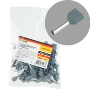 Наконечник штыревой втулочный изолированный STEKKER LD406-2510 НШВИ(2) 2,5-10 (упаковка 100 шт), 50389