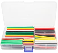 Набор термоусадочных трубок Vell 140 шт, 5 цветов, диаметр 2-10 мм², 2 упаковки по 140 шт, 1396862