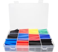 Набор термоусадочных трубок Vell 5 цветов, 45 мм², диаметр 1-13 мм², 10 упаковок по 750 шт, 1396846