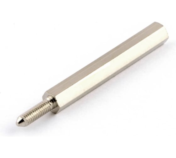 Шестигранная стойка для печатных плат ЦКИ Глобал внутренняя/наружная, М3x7, латунь/никель, 10 шт 60624