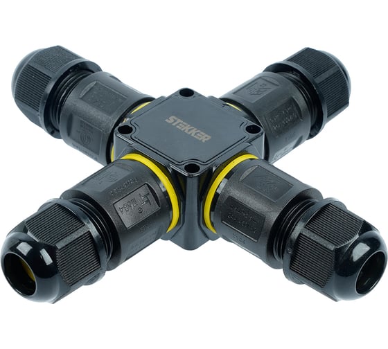 Соединитель-коннектор STEKKER для проводов X 3-контактный LD557, водонепрониц. пружинный контакт, 50559