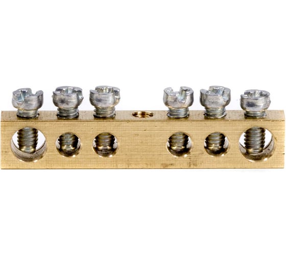 Шина латунная DKC на 6 отверстий 2х6мм,4х4мм 1 ШТ F06AB011