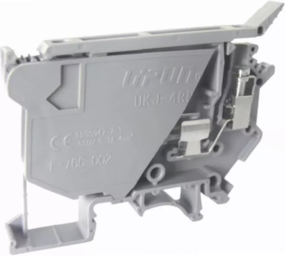 Предохранительная клемма UPUN UKJ-4RD, 5X20, тип фиксации провода: винтовой, номинальное сечение: 4 мм кв., 6,3A, 660V, цвет: серый, 60 шт. erp859353