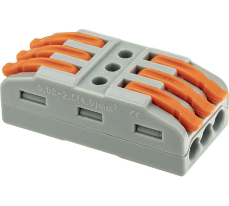 Проходные монтажные клеммы duwi с рычажком СМК-423, 2,5мм2, 5 шт. 26742 3