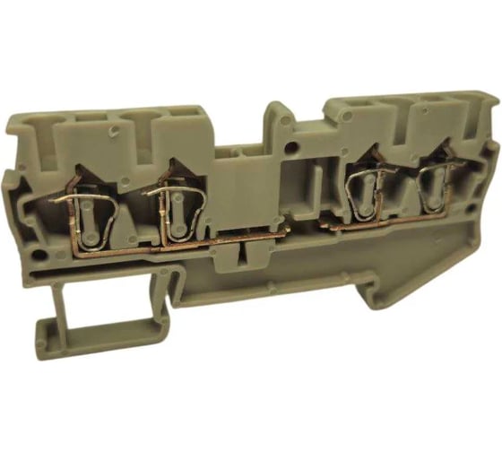 Клемма для подключения модулей UPUN UJ5-2.5/2X2-U, 4 точки подключения в клемме, тип фиксации провода: пружинный, номинальное сечение: 2,5 мм кв., 28A, 400V, цвет: серый, 10 шт erp865514-1