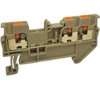 Проходная клемма UPUN UJ6-1.5/1X2, 3 точки подключения в клемме, тип фиксации провода: push-in, номинальное сечение: 1,5 мм кв., 17,5A, 500V, цвет: серый, 100 шт erp859388-1