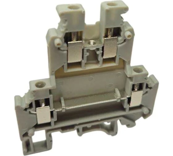 Этажная клемма UPUN UKJ-2.5/2-2, Этажная клемма, тип фиксации провода: винтовой, номинальное сечение: 2,5 мм кв., 24A, 800V, цвет: серый, 10 шт erp859360-1