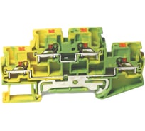Заземляющая клемма UJ6-4/2X2JD, 4 точки подключения в клемме, тип фиксации провода: push-in, номинальное сечение: 4 мм кв., цвет: желто-зеленый, 30 шт. UPUN erp859407