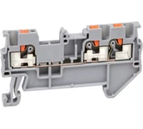 Проходная клемма UPUN UJ6-2.5/1X2, 3 точки подключения в клемме, тип фиксации провода: push-in, номинальное сечение: 2,5 мм кв., 24A, 800V, цвет: серый, 100 шт. erp859399