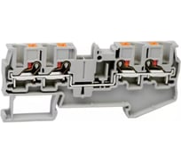 Проходная клемма UJ6-4/2X2, 4 точки подключения в клемме, тип фиксации провода: push-in, номинальное сечение: 4 мм кв., 32A, 800V, цвет: серый, 30 шт. UPUN erp859406