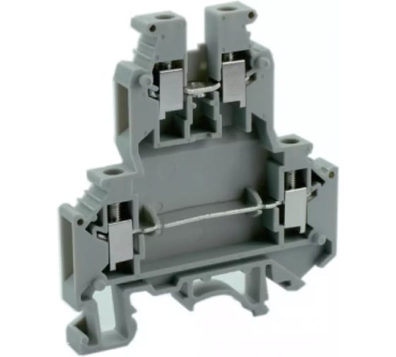 Этажная клемма UPUN UKJ-4/2-2, тип фиксации провода: винтовой, номинальное сечение: 4 мм кв., 32A, 600V, цвет: серый, 10 шт erp859361-1