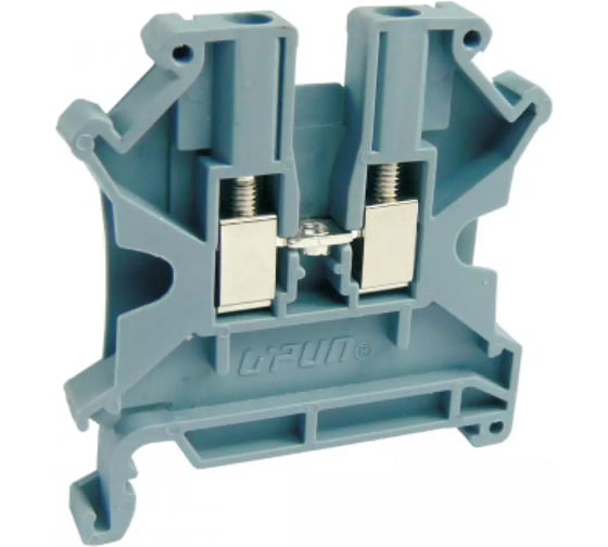 Проходная клемма UPUN UKHV-2.5, тип фиксации провода: винтовой, номинальное сечение: 2,5 мм кв., 24A, 1000A, цвет: серый, 5 шт. erp856670-1