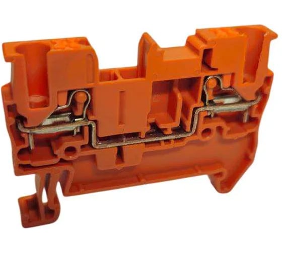 Проходная клемма UPUN UJ6-2.5(OG), 2 точки подключения в клемме, тип фиксации провода: push-in, номинальное сечение: 2,5 мм кв., 24A, 800V, цвет: оранжевый, 10 шт. erp859392-1