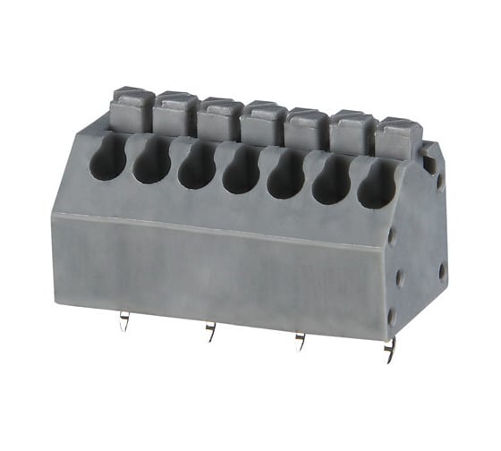 Клеммник Fibox 2 к. ш. 3.50 мм, шахм.межр. 5.00 мм, зажимной 45 гр., сер. на пл. CM-250-3.5-2A GREY Т03758649