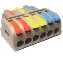 Клеммник Fibox 3 в 6 к. крас.желт.син.клав. зажимной электромонт.проход. 4.0кв.мм DF-63 Т03753820