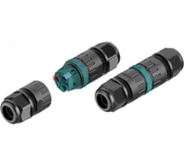 Муфта Fibox 2 конт. IP68, д2-х каб. сеч.пр. 2.5 кв.мм, 5 - 9 мм, пруж. заж. черн. PA EW-P20-2P 5-9mm Т03761198