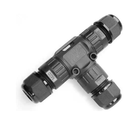 Муфта Fibox 3 конт. IP68, д2-х каб. сеч.пров. 2.5 кв.мм, 9 - 12 мм, пвинт. черн. PA EW-M20-3P 9-12mm Т03758648