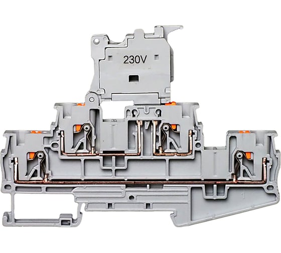 Клемма двухъярусная для установки предохранителя CONTA CPT 4/2/2 HESILED 230V-20, (упак 20 шт) 00-00014075