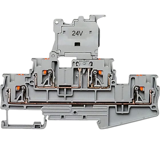 Клемма двухъярусная для установки предохранителя CONTA CPT 4/2/2 HESILED 24V-20, (упак 20шт) 00-00014076