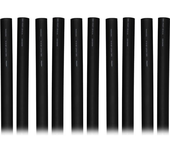 Термоусаживаемая трубка клеевая Smartbuy 18/6мм, черная,10 шт по 1 метру SBE-HSGT-18-6-b