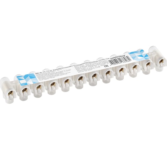 Клеммная колодка Smartbuy 12 секционная с этикеткой, 12 мм, 15А SBE-tb-15-12-rp