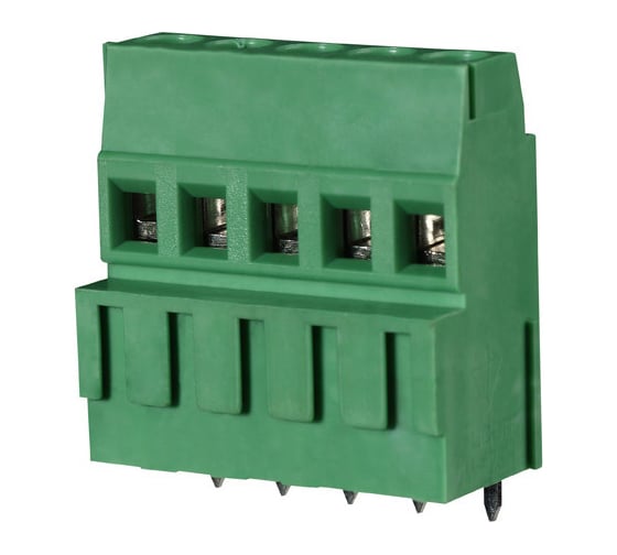 Клеммник Fibox 2 конт. шаг 5.00 мм, вертик. на плату H = 10.1 мм, зелен. изол. CM-127-5.0-2P Т03761654