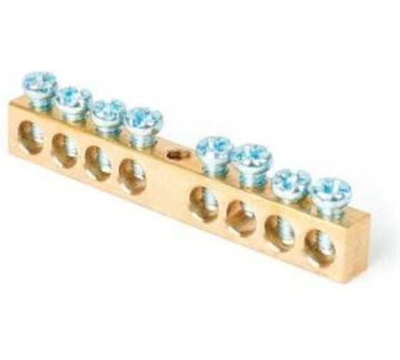 Шина PEN земля-ноль ЕТР (10шт) 6x9-8-1 (8 групп/крепеж по центру) 50001-10