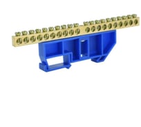 Шина N нулевая ЕТР (2шт) на DIN-изоляторе 20 отверстий синяя 68120-2