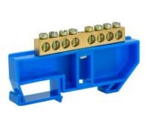 Шина N нулевая ЕТР (5шт) на DIN-изоляторе (6х9 мм) 8 отверстий синяя 68108-5