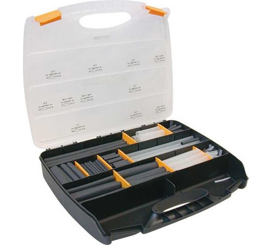 Набор термоусадочных трубок FORMAT черные и прозрачные 385 шт. 5653 0120