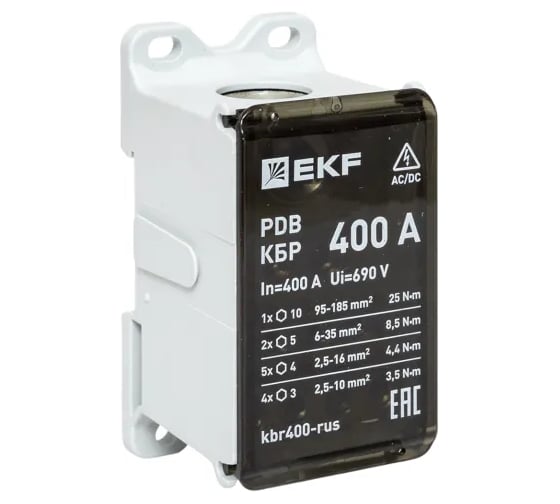 Клеммный блок распределительный EKF КБР 400A kbr400-rus