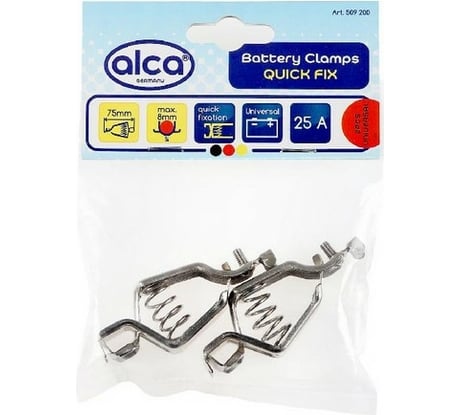 Автомобильные зажимы для проводов Alca 2 шт никелированная сталь 509200