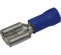 Плоский изолированный наконечник KLR RRD-2638 с манжетой мама 6,3x0,8 Синий НУ=100шт 6502638