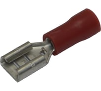 Плоский изолированный наконечник KLR RRD-1488 с манжетой мама 4,8x0,8 Красный НУ=100шт 6501489