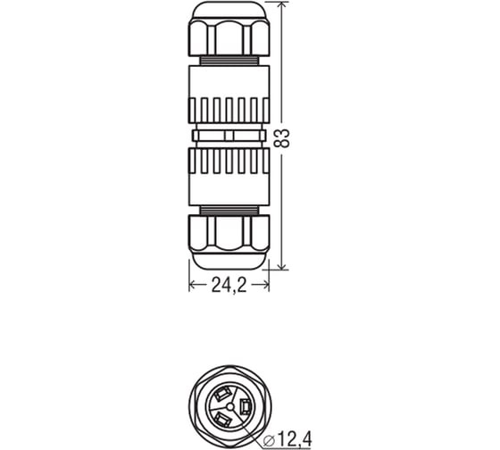 Коннектор Navigator 82 834 NTB-I03-3P-IP68 I-образный, 3PIN 82834